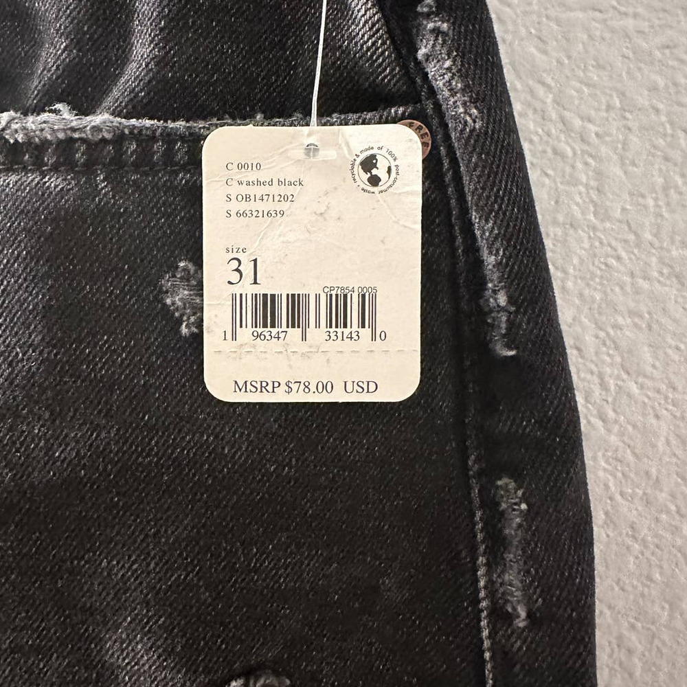 NWT Free People Women's Washed Black Lasso Distressed Cut-Out Shorts Size 31 - Picture 8 of 9